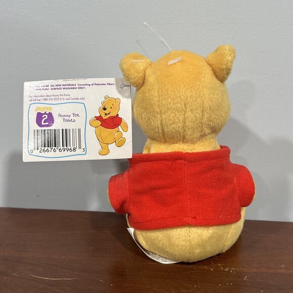 Disney Winnie the Pooh Bean Bag Friend Plush Red Shirt 6" Mattel Tags - Picture 4 of 7